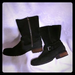 Ugg Moto Suede Shearling Lined Zip Up Chanly